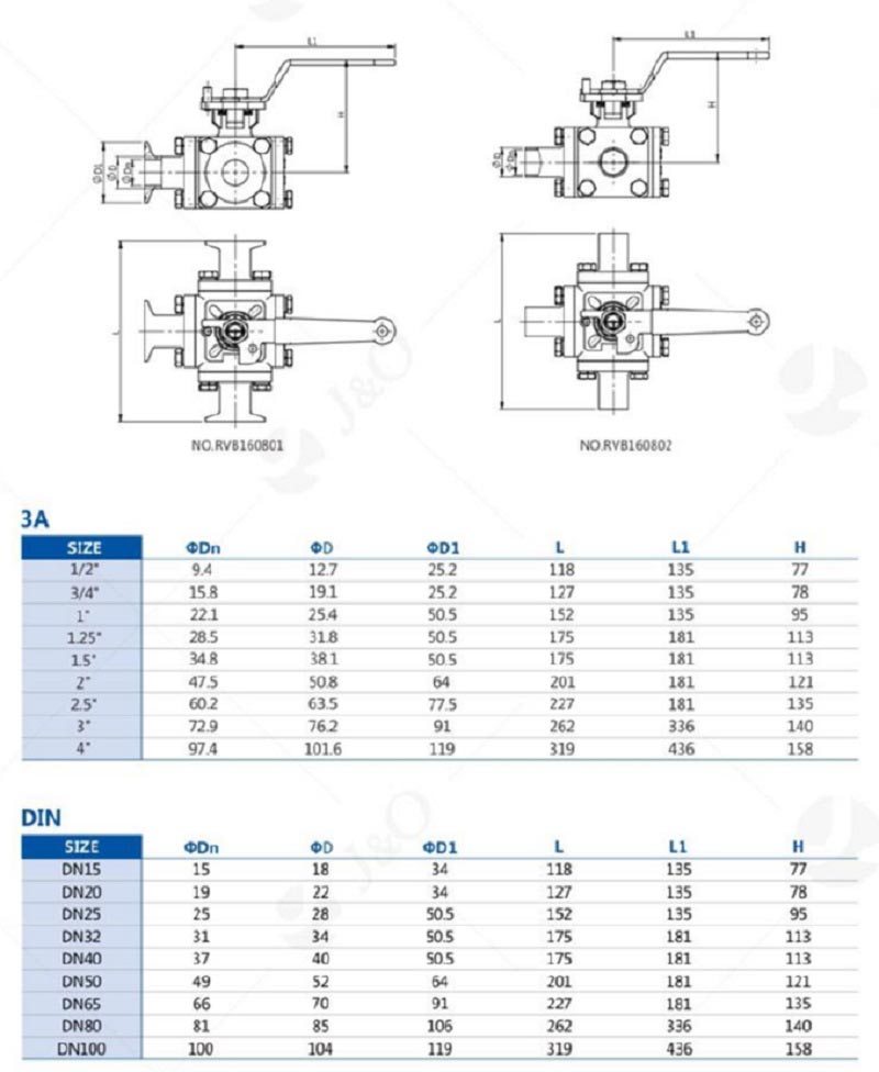 3 Ways Ball Valve parameter