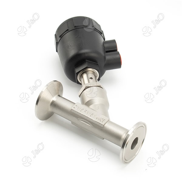 Pneumatic Stainless Steel Clamped Angle Seat Valve With Plastic Actuator
