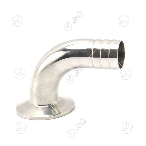 Sanitary Stainless Steel 90 Degree Tri Clamp Hose Adapter