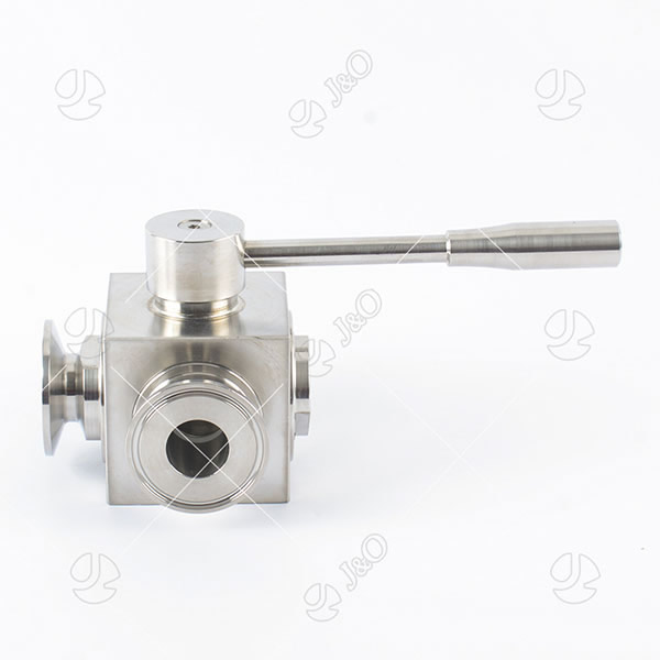 Sanitary Stainless Steel Square Manual Clamped Ball Valve With SS Handle