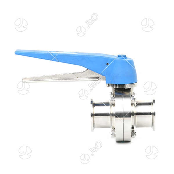 Sanitary Tri Clamp Clamped Butterfly Valve With 12 Positions Handle