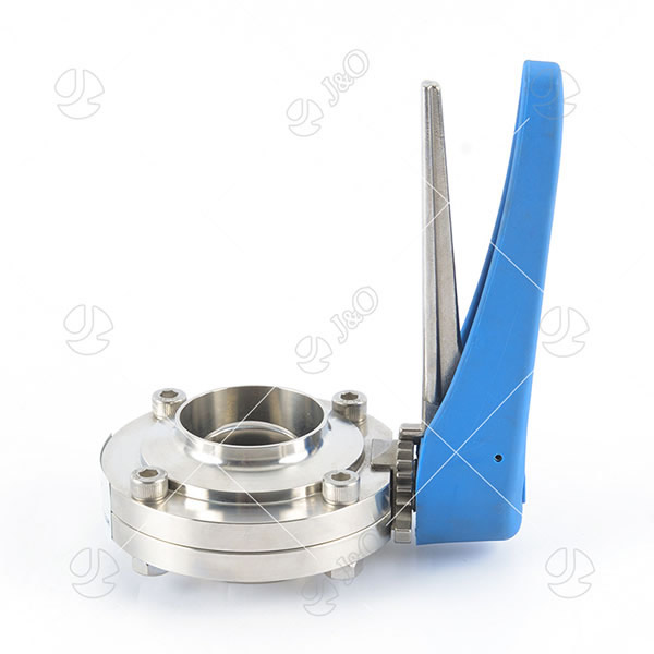 Sanitary Stainless Steel Welding Butterfly Valve With Plastic Gripper Handle