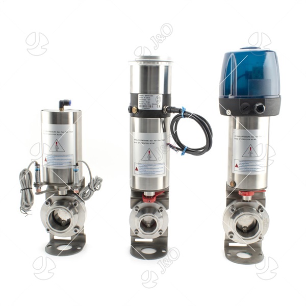 Hygienic Stainless Steel Sanitary Pneumatic Actuator Positioner Butterfly Valve