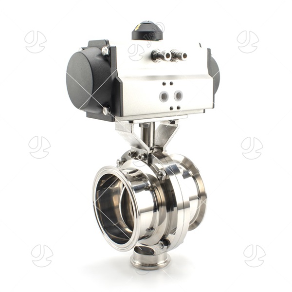 Sanitary Stainless Steel Butterfly Valve With Aluminium Actuator