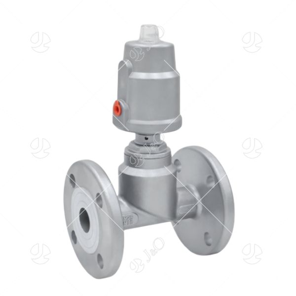 Stainless Steel T Type Straight Flanged Pneumatic Angle Seat Valve